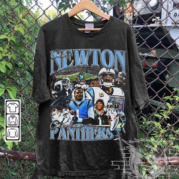 90S Graphic Style Cam Newton Shirt, Cam Newton Shirt - Picture 1 of 4